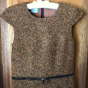 Worth Structured Wool Zipper Dress Rust Edgy Classic 8